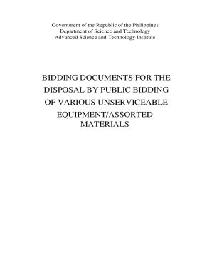 BIDDING DOCUMENTS FOR THE DISPOSAL BY PUBLIC .